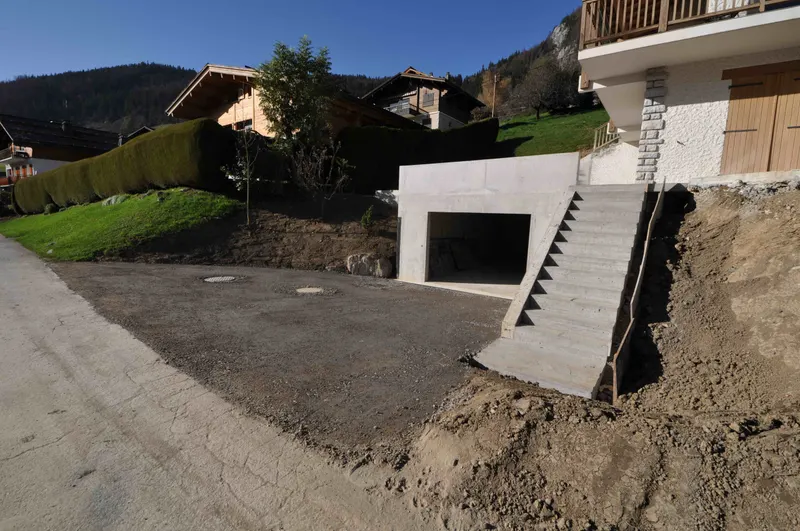Garage enterré sous un chalet existant — le chantier, photo 6 sur 8